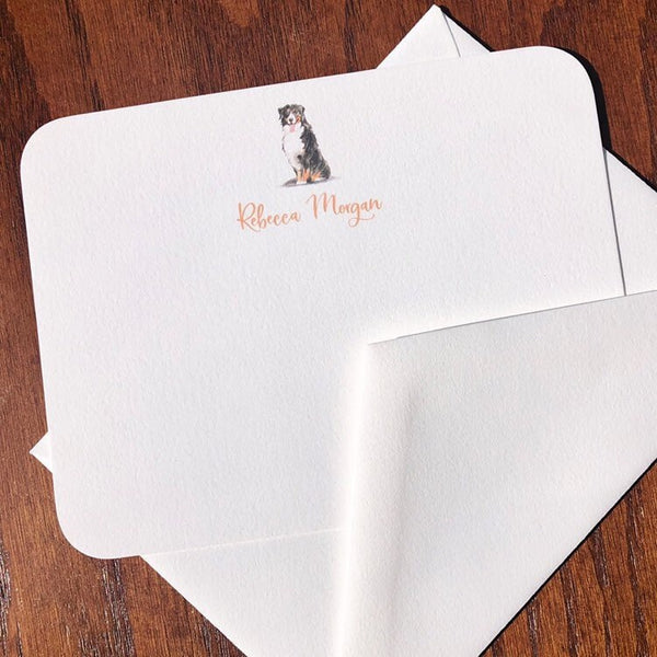 Personalized Bernese Mountain Dog Note Card Set