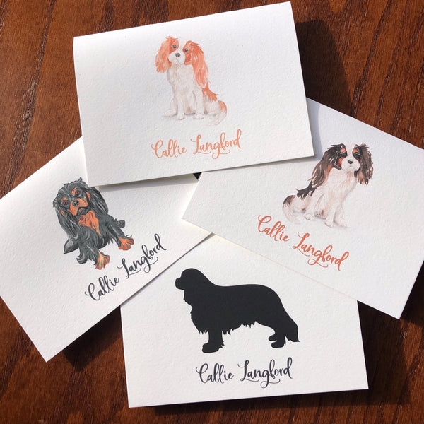 Personalized Cavalier King Charles Spaniel Note Cards