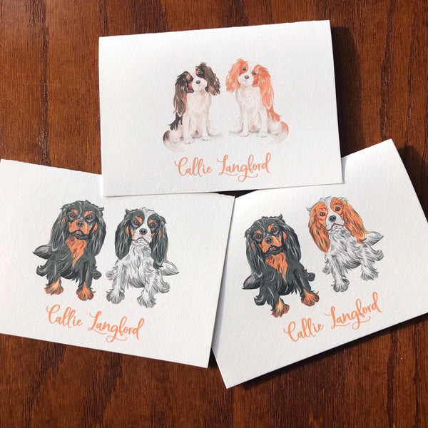 Personalized Cavalier King Charles Spaniel Note Cards