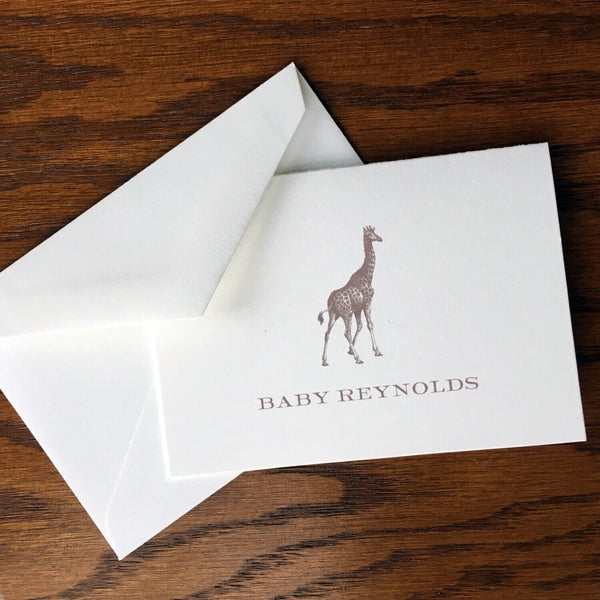Giraffe Baby Thank You Cards, Gender Neutral, Girl or Boy