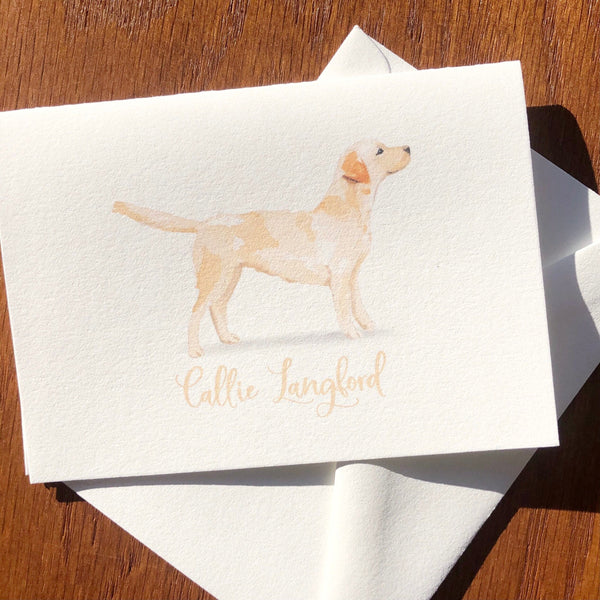 Personalized Black or Yellow Labrador Retriever Cards