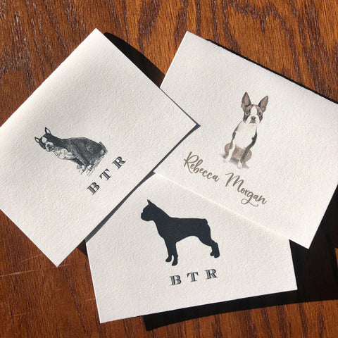 Personalized Boston Terrier Note Cards