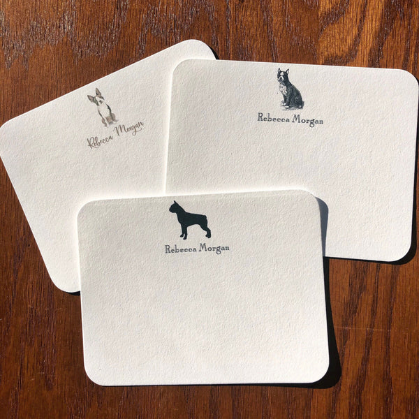 Personalized Boston Terrier Note Cards