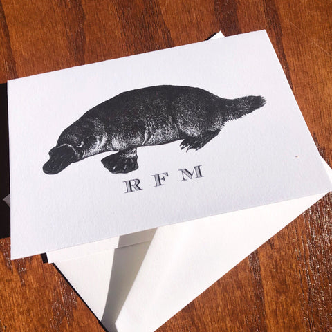 Personalized Platypus Stationery Note Cards