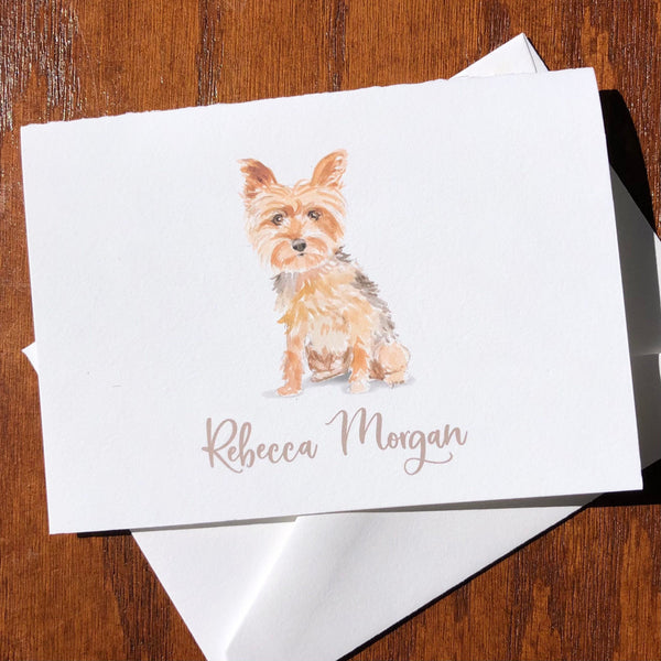 Personalized Yorkie Note Cards