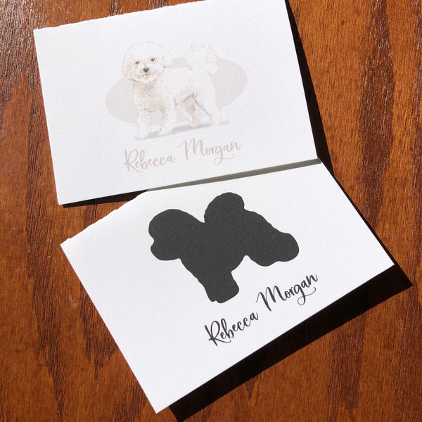 Personalized Bichon Frise Note Cards