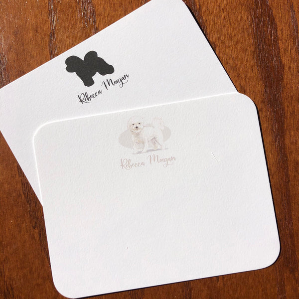 Personalized Bichon Frise Note Cards