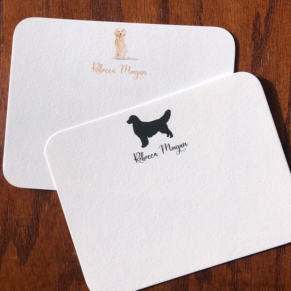 Personalized Golden Retriever Note Cards