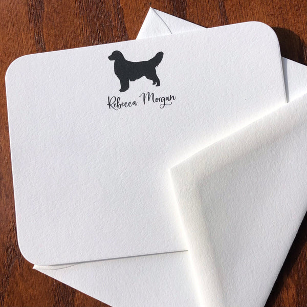 Personalized Golden Retriever Note Cards