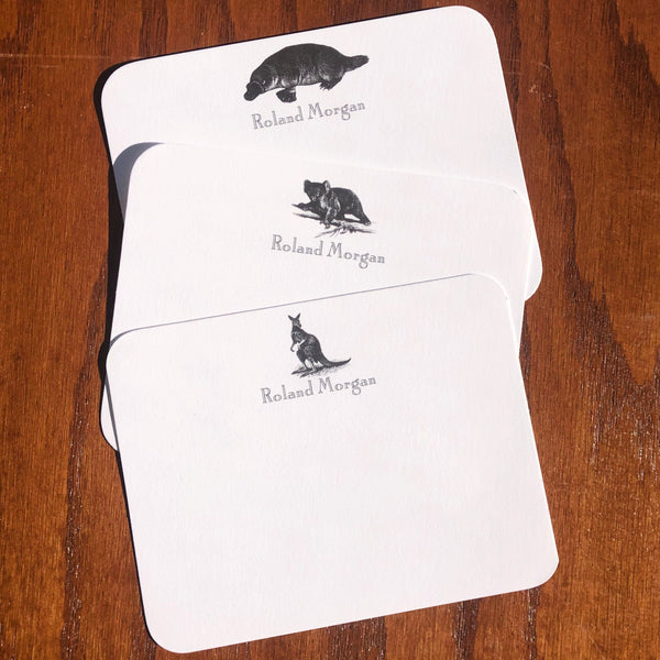 Personalized Kangaroo Stationery Note Card Set