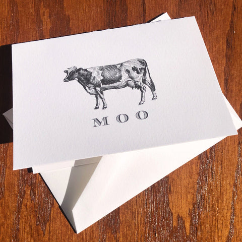 Personalized Cow Stationery Note Card Set