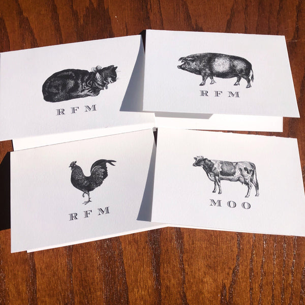 Personalized Cow Stationery Note Card Set