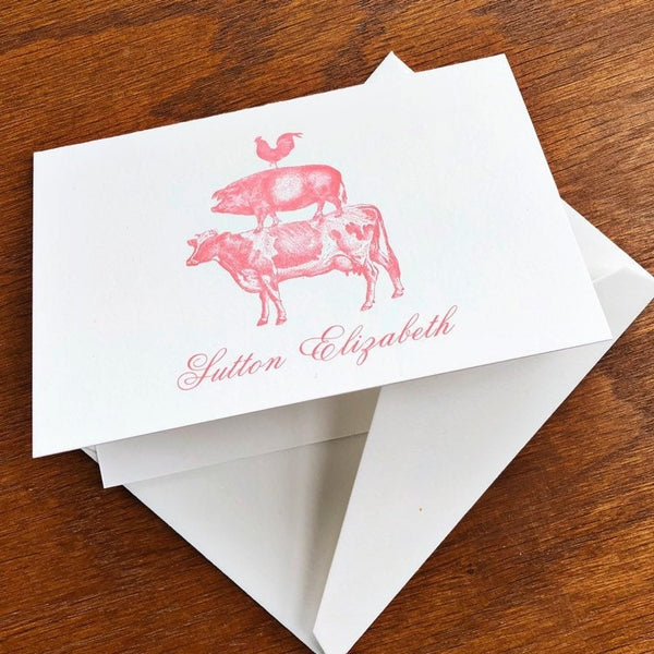 Baby Thank You Cards with Farm Animal Stack