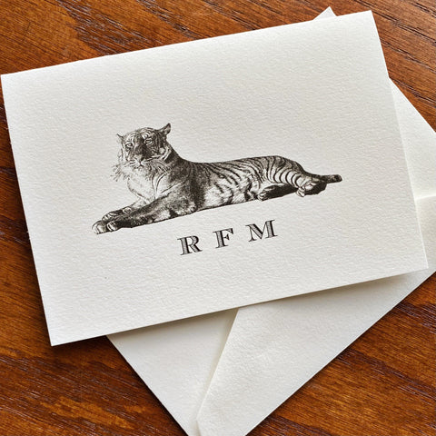 Personalized Tiger Stationery Note Card Set