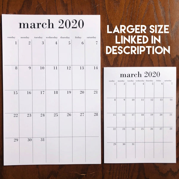 8.5x11 wall calendar 2022 - 2023 with option to add magnet