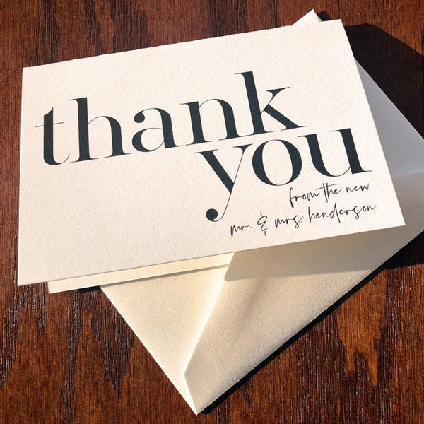 Modern Bridal Shower Thank You Card Set