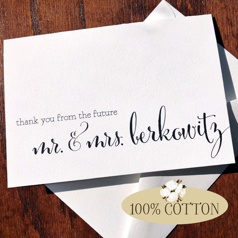 Thank You from the New or Future Mr. and Mrs. Bridal Shower Cards