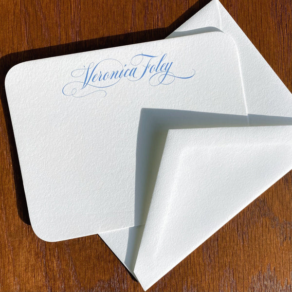 Extravagant script Personalized Cotton Stationery, correspondence cards or folded note cards Mardi Gras