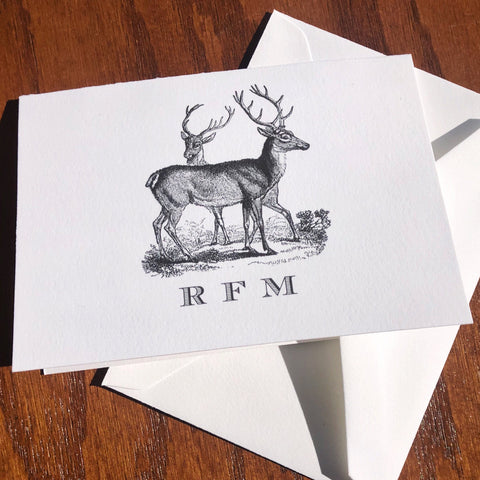 Personalized Deer Stationery Note Card Set