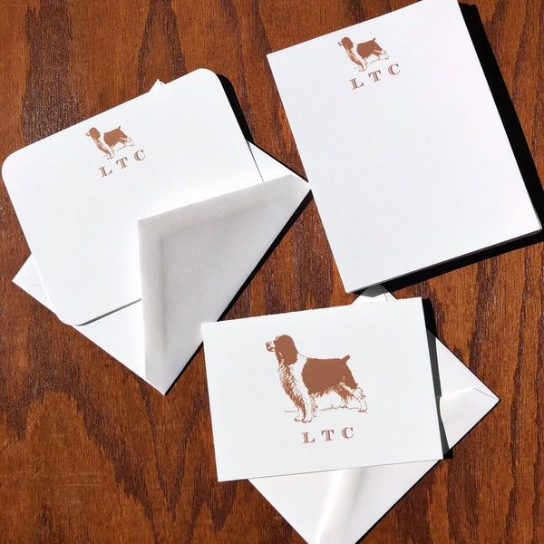 Personalized English Springer Spaniel Note Cards