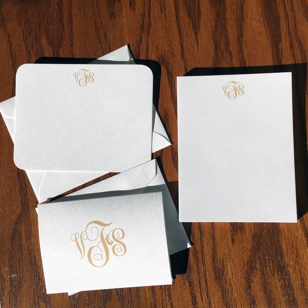 Monogrammed Stationery Set, Personalized Stationery Gift Set, Monogrammed Gift Set, Traditional Script Monogrammed Stationary