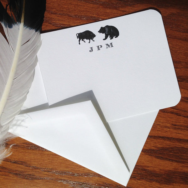 Personalized Bull and Bear Stationery