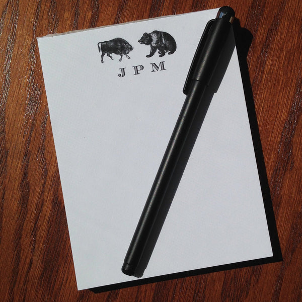 Personalized Bull and Bear Stationery