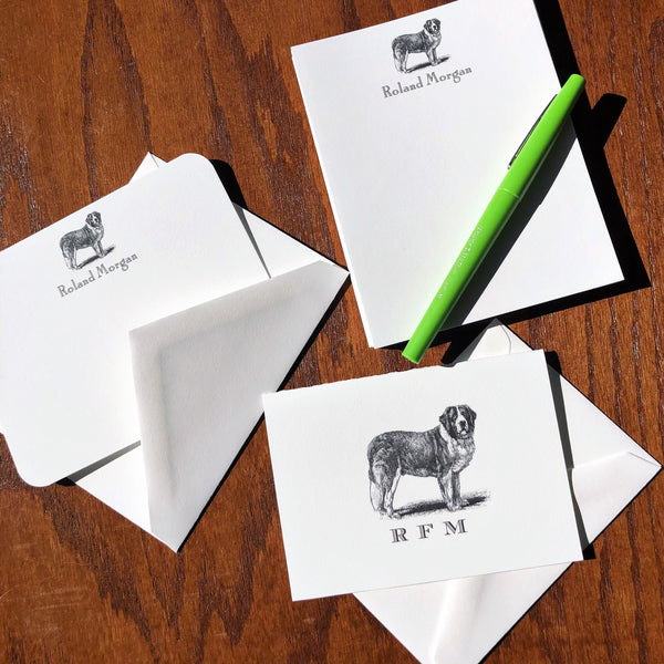 Personalized Saint Bernard Note Cards