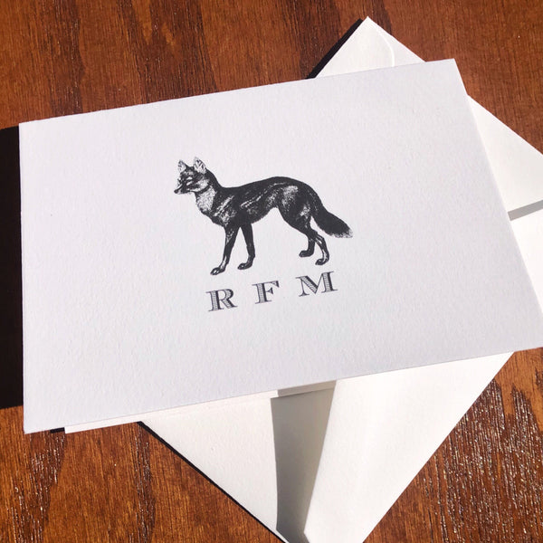 Personalized Fox Note Cards Fine Stationery