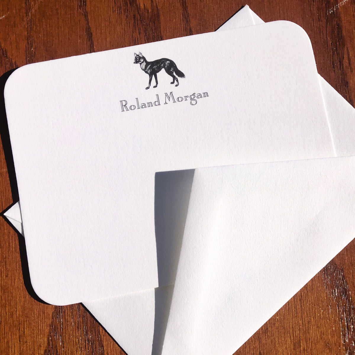 Personalized Fox Note Cards Fine Stationery