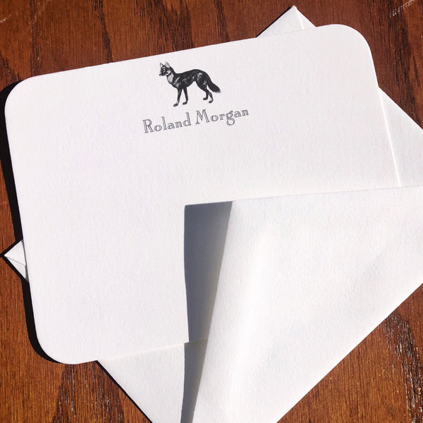 Personalized Fox Note Cards Fine Stationery