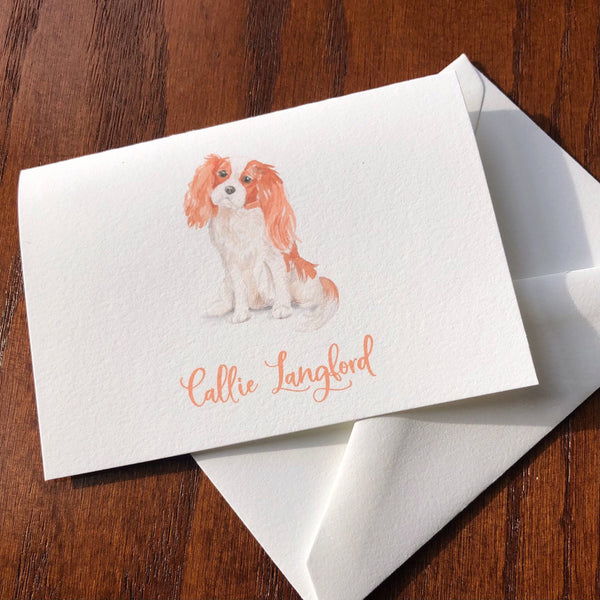 Personalized Cavalier King Charles Spaniel Note Cards