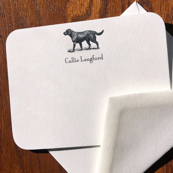 Personalized Black or Yellow Labrador Retriever Cards