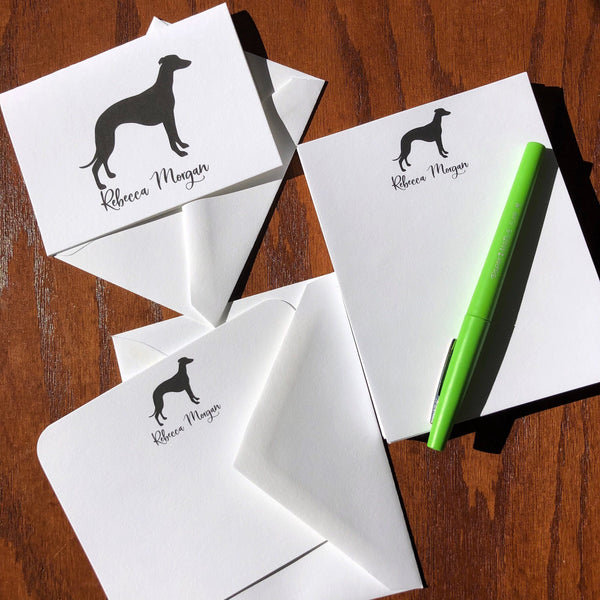 Personalized Whippet Note Cards or Note Pad