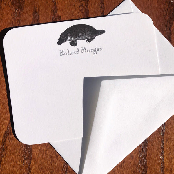 Personalized Platypus Stationery Note Cards