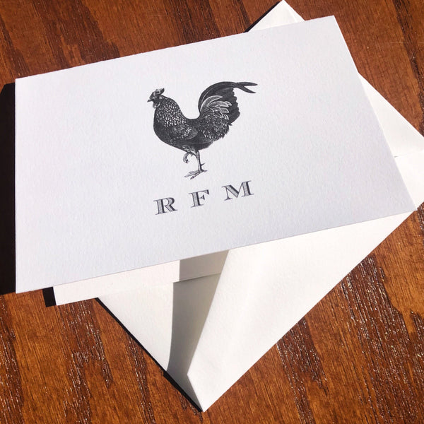 Personalized Rooster Stationery Note Cards