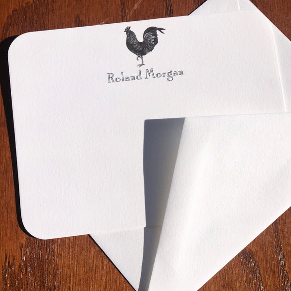 Personalized Rooster Stationery Note Cards