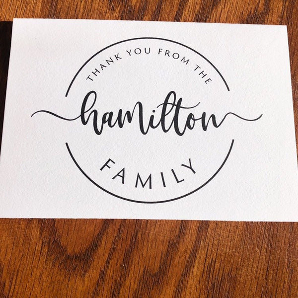 Personalized Family Thank You Card Pack with Circle