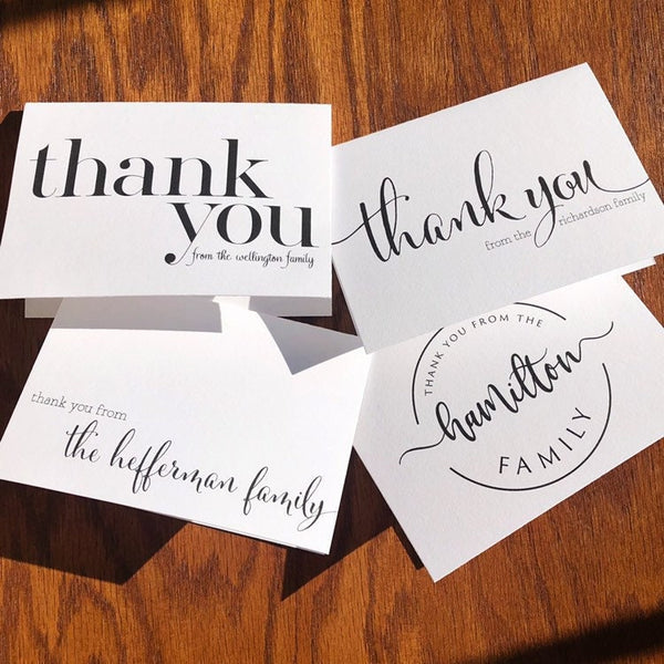 Personalized Family Thank You Card Pack with Circle