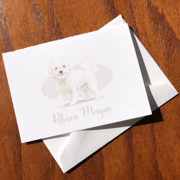 Personalized Bichon Frise Note Cards