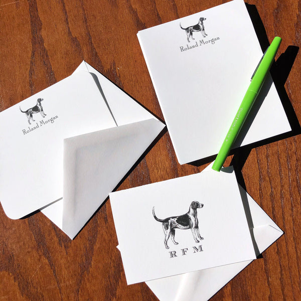 Personalized Foxhound Note Cards