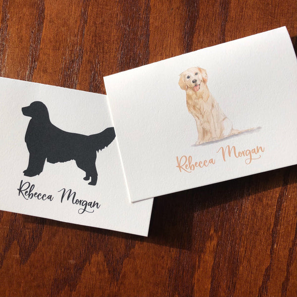 Personalized Golden Retriever Note Cards