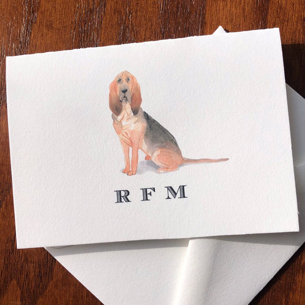 Personalized Bloodhound Note Cards