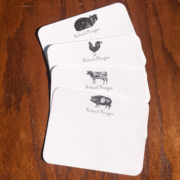 Personalized Cow Stationery Note Card Set