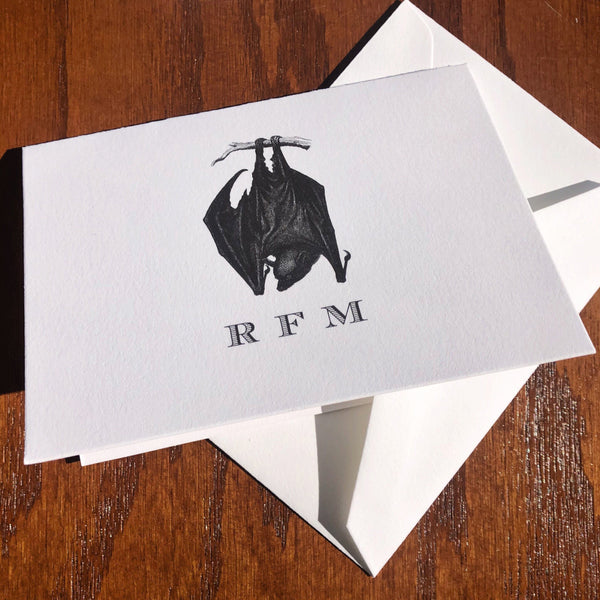 Halloween Thank You Card Pack of Personalized Bat Note Cards