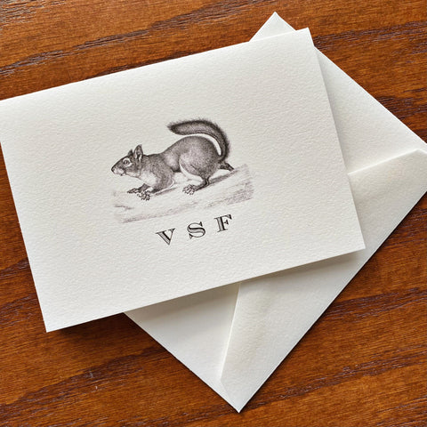 Personalized Squirrel Stationery Note Card Set