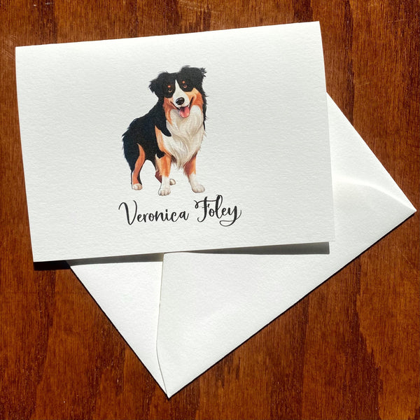 Personalized Australian Shepherd Note Cards