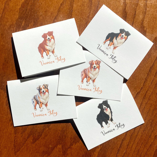 Personalized Australian Shepherd Note Cards