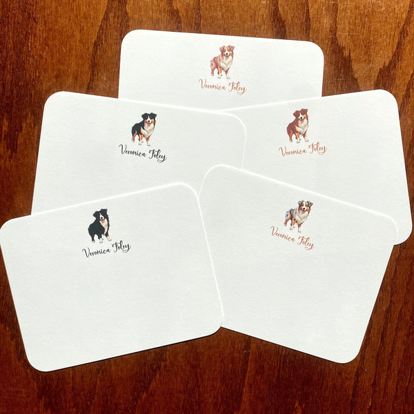 Personalized Australian Shepherd Note Cards