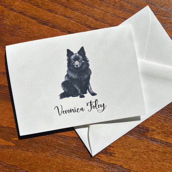 Personalized Schipperke Note Cards